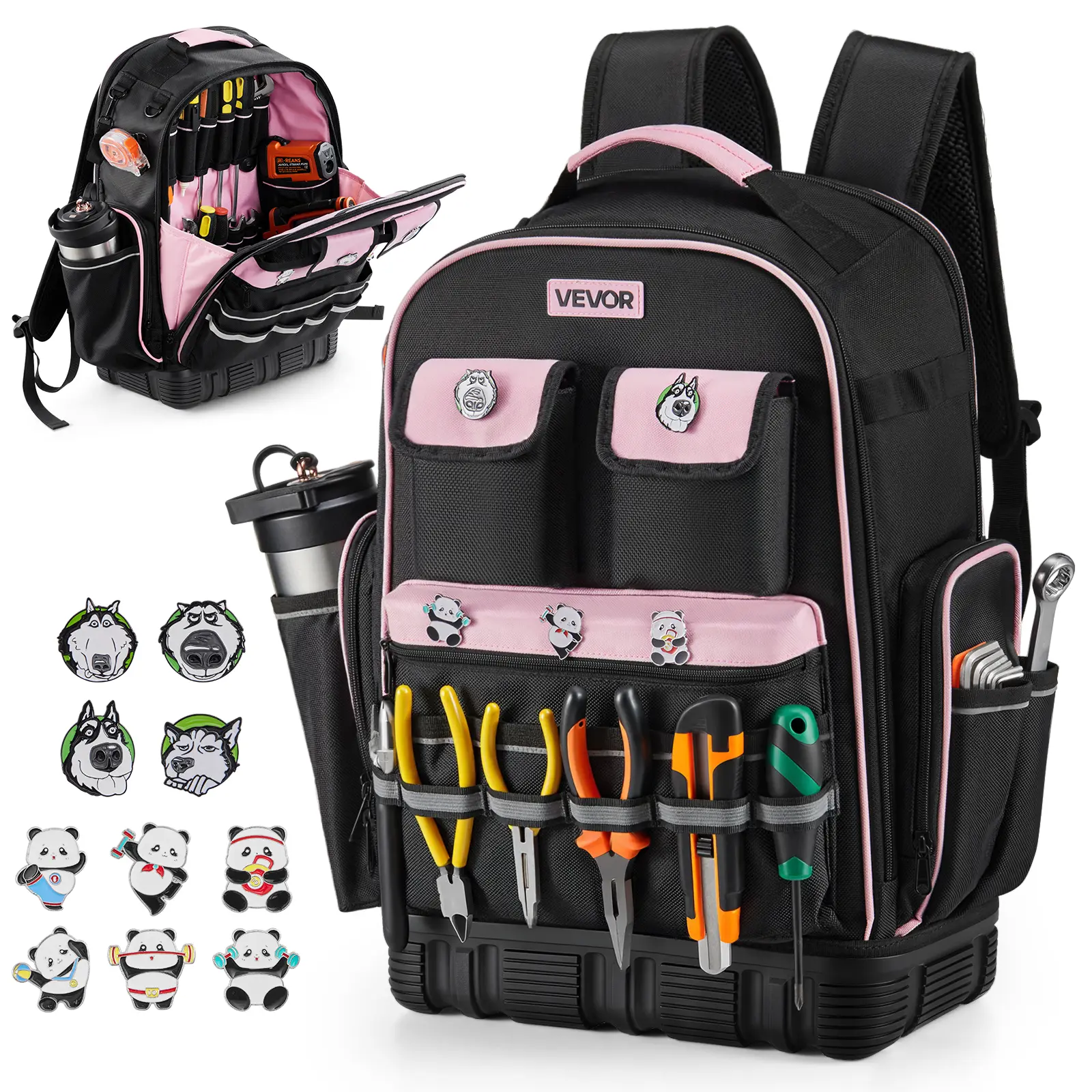 【Summerfinds】VEVOR Tool Backpack,56 PocketsHeavy-duty Tools Storage Organizer Work Bags with Laptop Compartment & Molded BaseElectrician Jobsite Backpack for ElectricianRepairmanand HVAC TechsConstruction Tool OrganizerTool Storag