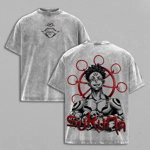 Sukuna Tee Washed / Hoodie Washed – Jujutsu Kaisen Execution The Movie Culling Game Arc Vintage Oversized Heavy Cotton Double Printed Anime Manga T-Shirt & Hoodie, Retro Unisex Streetwear Graphic Top, Ryomen Sukuna’s Vessel Curse King Edition, JJK Japanes
