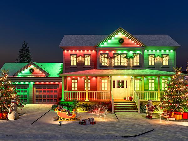 [Daily & Security Lighting] Linkind Smart Permanent Outdoor Lights 100ft RGBTW Christmas Lights 85 Scenes Modes IP67 Waterproof Alexa & Google Assistant Compatible for Daily Holiday Decorations