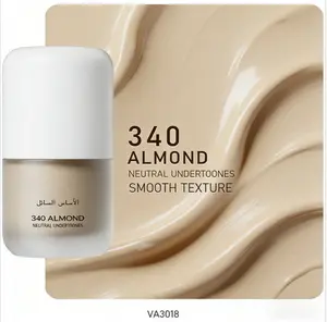 Victoria Anna Liquid Foundation 340 Almond - Neutral Undertones - Long-Wearing, Hydrating & Buildable Coverage - Natural Matte Finish for All Skin Types - Cruelty-Free Face Makeup - VA3018 concealer