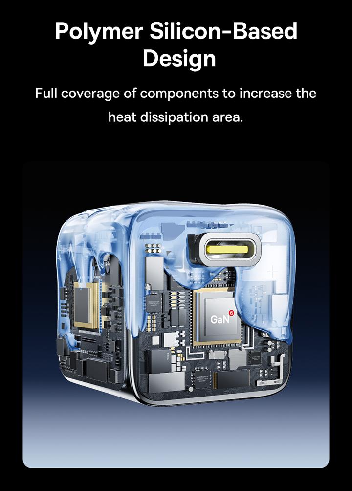 【Pack of 2】Baseus GaN6 Fast Charger 1C 45W US  (2*Baseus Mini White Fast Charging Data Cable)
