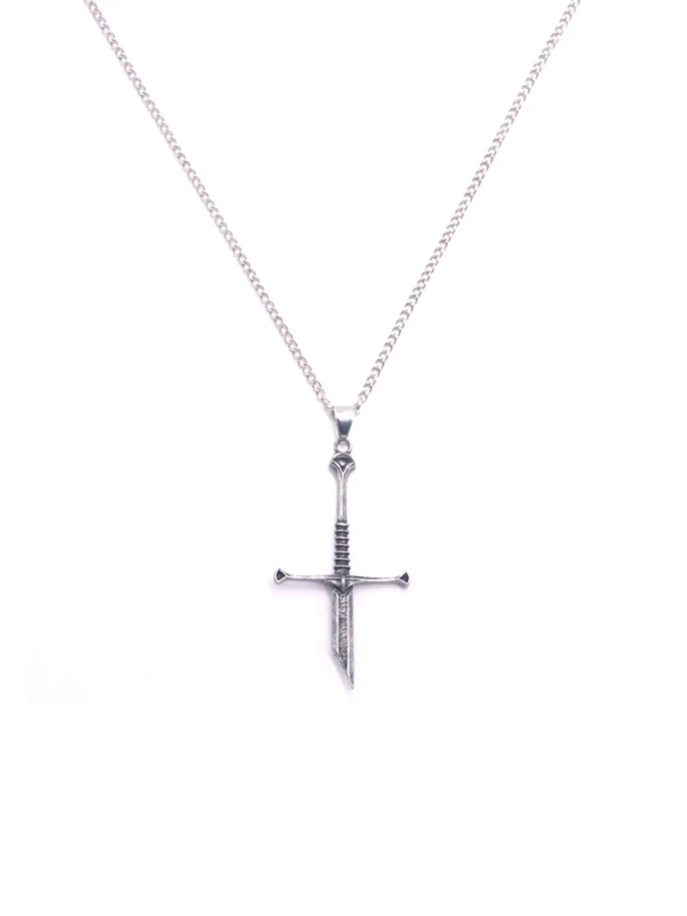 Sword Design Pendant Necklace, Cross Charm Necklace, Dainty Cross Necklace, Trendy Charms Necklace, Casual Style Necklaces, Fashion Jewelry for Party, Daily Clothing Decor, Trendy All-match & Exquisite Jewelry for Birthday Gift, Decorative Necklace