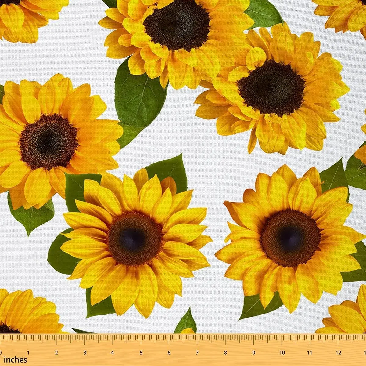 Feelyou 3D Sunflower Polyester Fabric by The Yard - Waterproof Indoor/Outdoor Botanical Fabric for Rustic Farmhouse Home Room Decor, Quilting & Sewing Supplies (Craft Lovers)