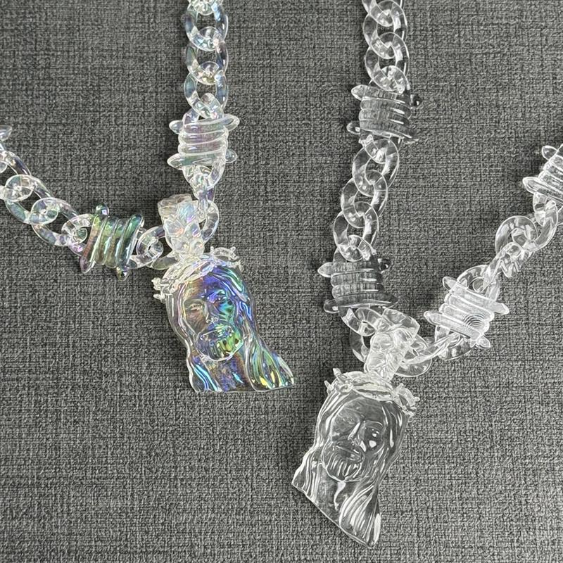 Jesus pendant necklace-Chunky Transparent Acrylic Jesus Pendant Necklace for Men Christian Gift-Hip-hop style, color plating process, TikTok trend-Christmas gifts-Thanksgiving home decor Luxurious Head--TikTokShopBlackFriday Jesus pendant necklace-Chunky Transparent Acrylic Jesus Pendant Necklace for Men Christian Gift-Hip-hop style, color plating process, TikTok trend-Christmas gifts-Thanksgiving home decor Luxurious Head--TikTokShopBlackFriday