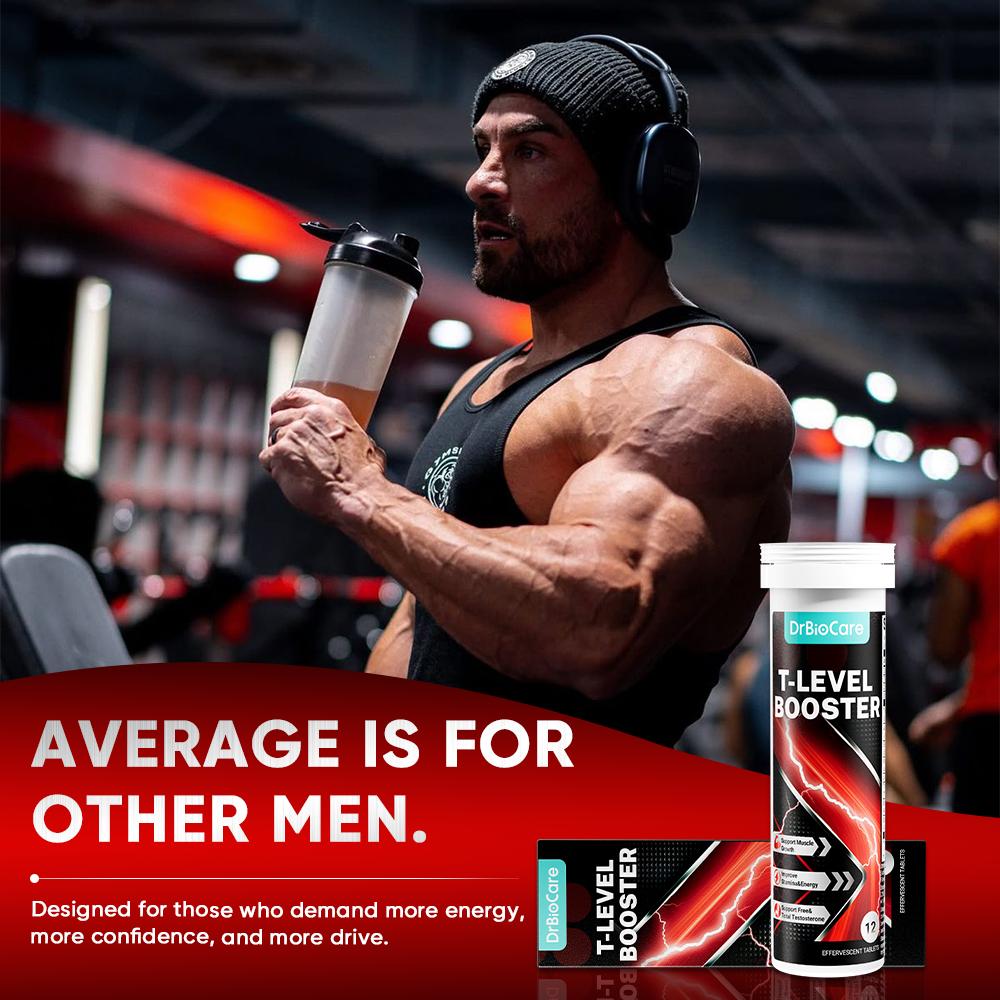 Drbiocare Testosterone Boost + Nitric Oxide Booster，Supports Testosterone Production, Boosts Blood Flow & Stamina, Muscle Mass, Strength, Performance, Energy, Focus & Fast Recovery