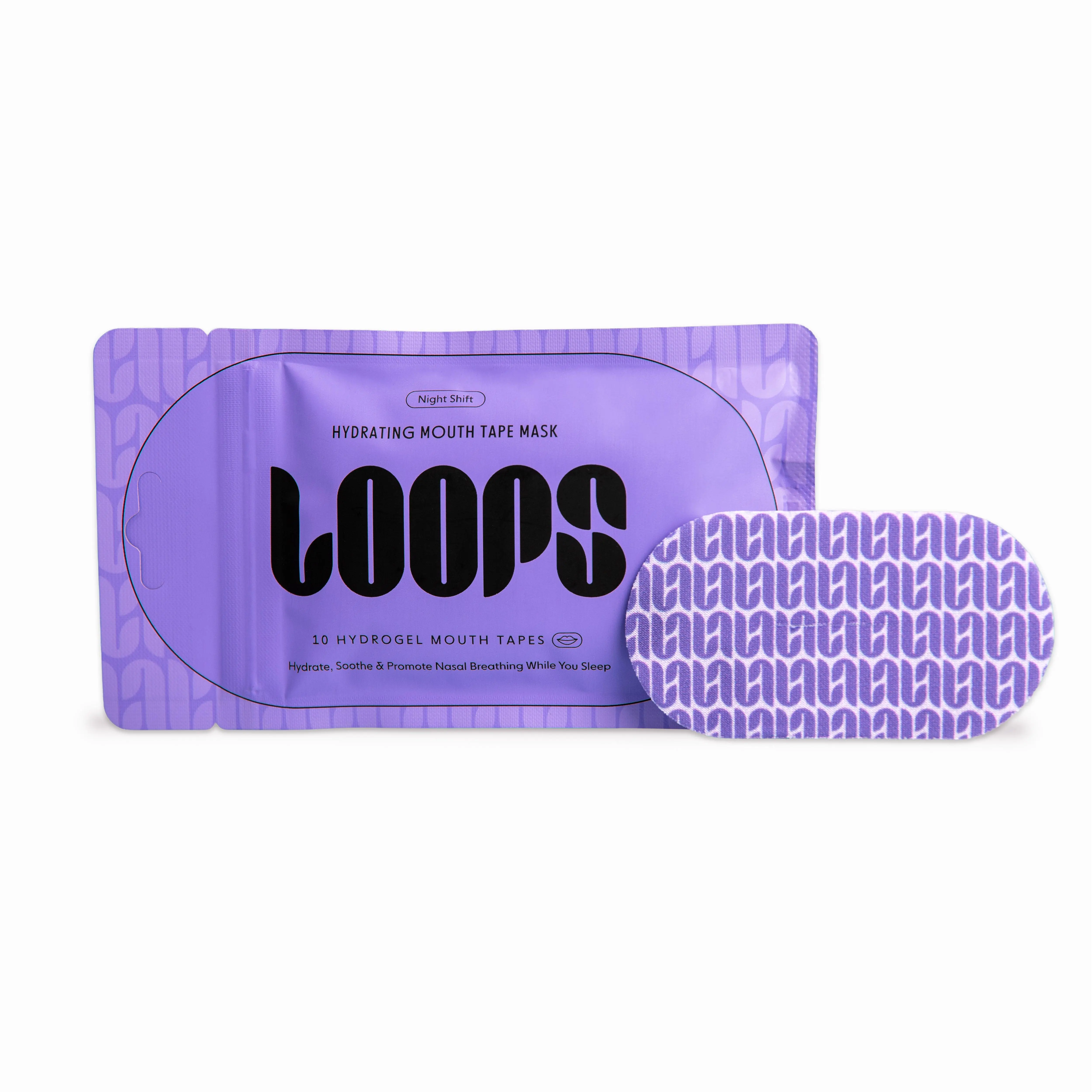 LOOPS | Mouth Tape Hydrogel Lip Mask - Hydrating Overnight Lip Treatment Patches, 10 Count LOOPS | Mouth Tape Hydrogel Lip Mask - Hydrating Overnight Lip Treatment Patches, 10 Count