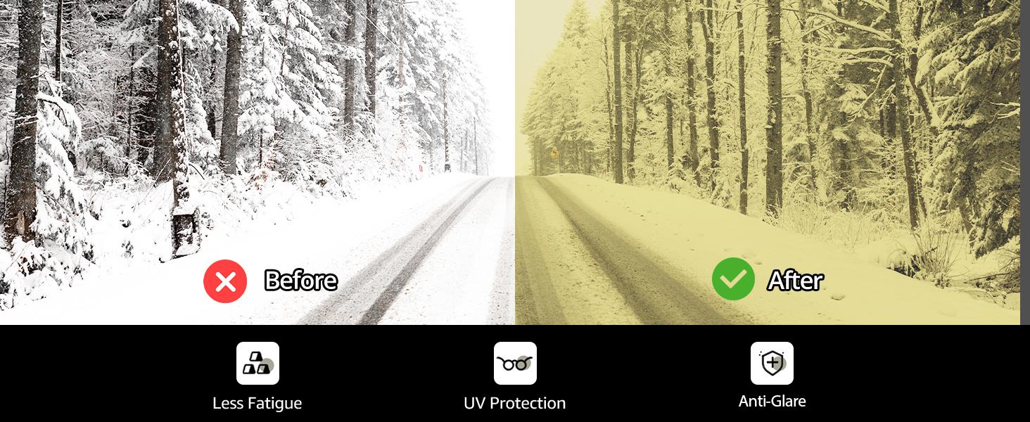 【Night Drivng Glasses】Myiaur Polarized Night Vision Glasses for Women, Anti Glare Driving Vision Glasses with Yellow Lens, UV400 Protection