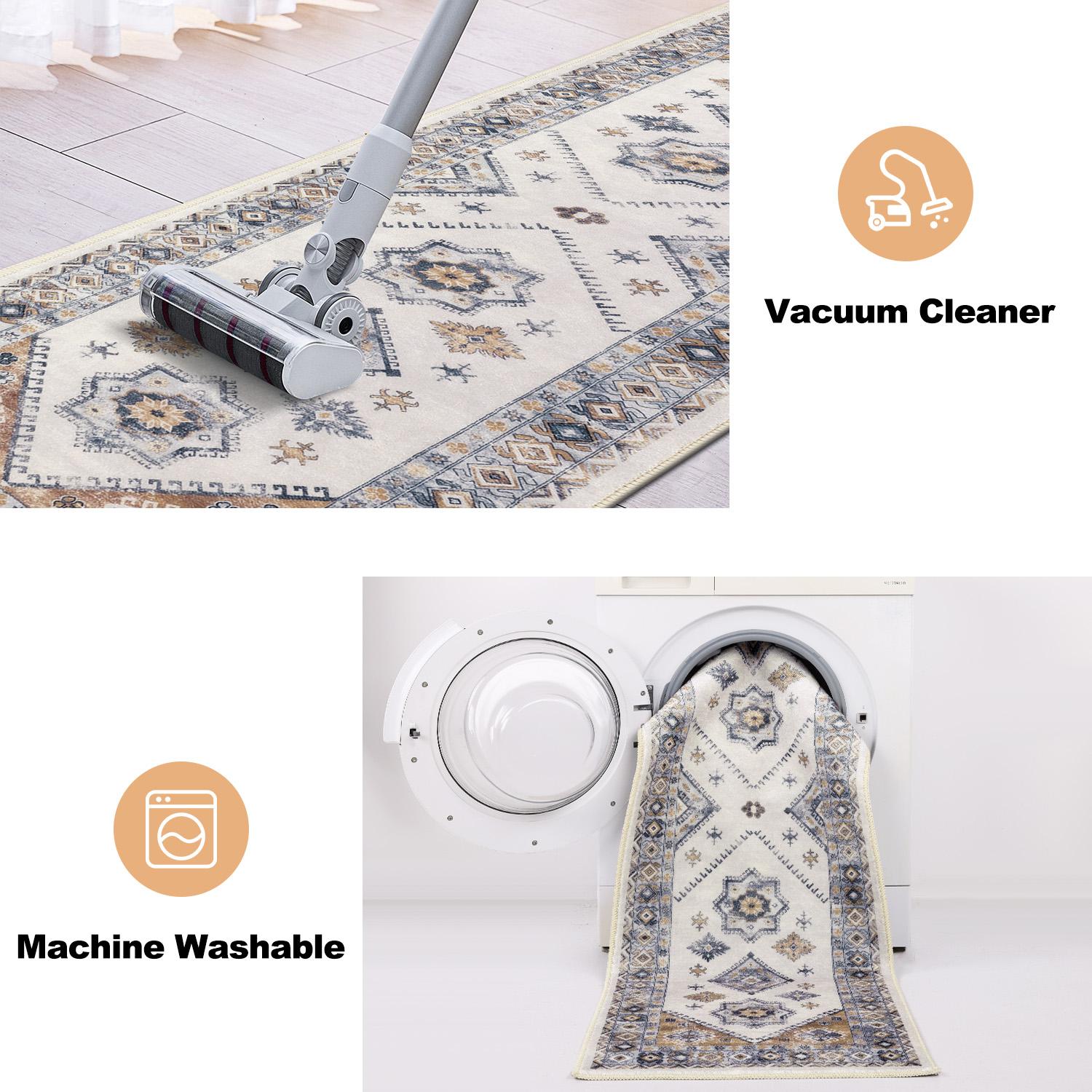 LOKHOM Boho Kitchen Runner Rug Sets 3 Piece Geometric Farmhouse 20x32inch+20x48inch+20x59inch Non Slip Washable Mat for Kitchen Living Room Entryway Laundry Room