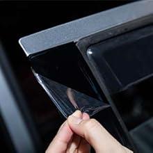 Spurtar Gloss Black Vinyl Wrap 4 Inch x 20ft Air-Release Adhesive Car Vinyl Tape Chrome Delete Wrap Roll DIY Car Exterior Decoration Door Edge Guard Vehicle Detailing Paper 10CM x 6M