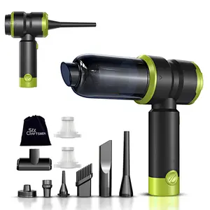 Handheld Car Vacuum with 15000PA Power, 4 in 1 Powerful Cordless Vacuum Cleaner & Air Duster with 2000mAh Battery, Rechargeable Portable Mini Hand Held Vacuum for Car,Home,Office,Pet Hair（Green）