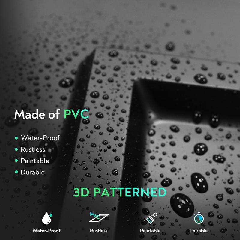 STICKGOO 12Pcs Drop Ceiling Tiles, PVC Panels Plastic Ceiling Tiles Waterproof Reusable, Baroque Decorative Ceiling Tiles for Home, Venetian Plaster