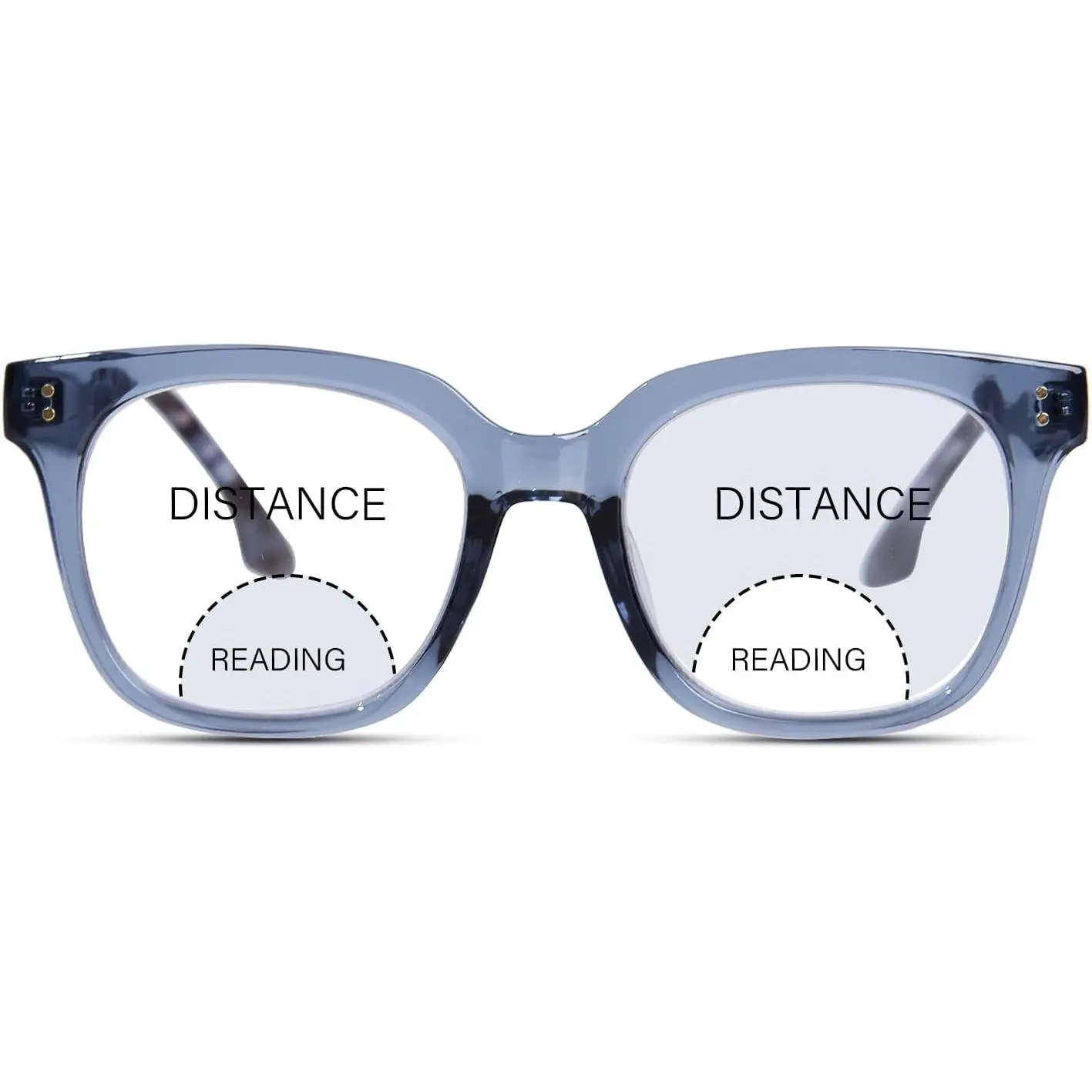 Bifocal Reading Glasses for Women Men Oversized Progressive Blue Light Blocking Clear Top Computer Readers Trending Eyeglasses Black