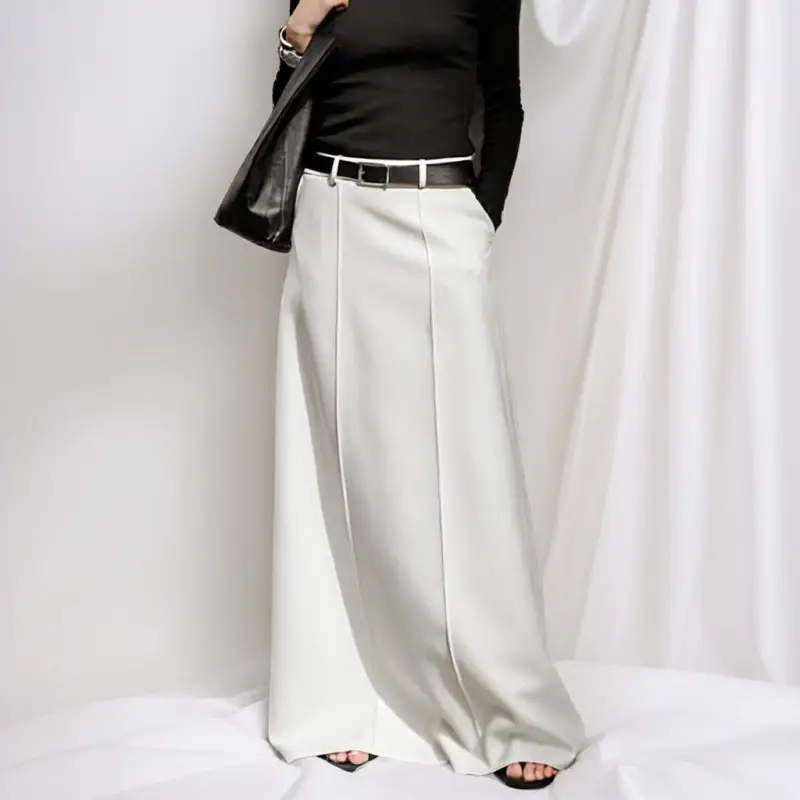 women's simple solid color autumn/spring thick fashion H-type skirt, simple and elegant, suitable for daily outings, dating, commuting Womenswear Bott