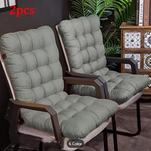 2 pcs Durable Polyester Outdoor Cushion - Hand Washable, Comfortable And Soft, with Straps, Full Back Support Fabric Seat Cover, Suitable for Courtyard Furniture, Outdoor Seats, And Indoor/outdoor Use, Patio Cushions, Patio Furniture Cushions,