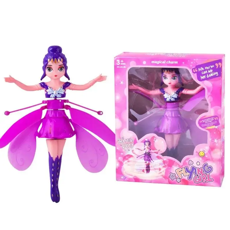 Gesture-Induction Rotating Luminous Model Aircraft Toy - Little Princess Dancing Helicopter Doll, Christmas Holiday Gift for Girls, Girl