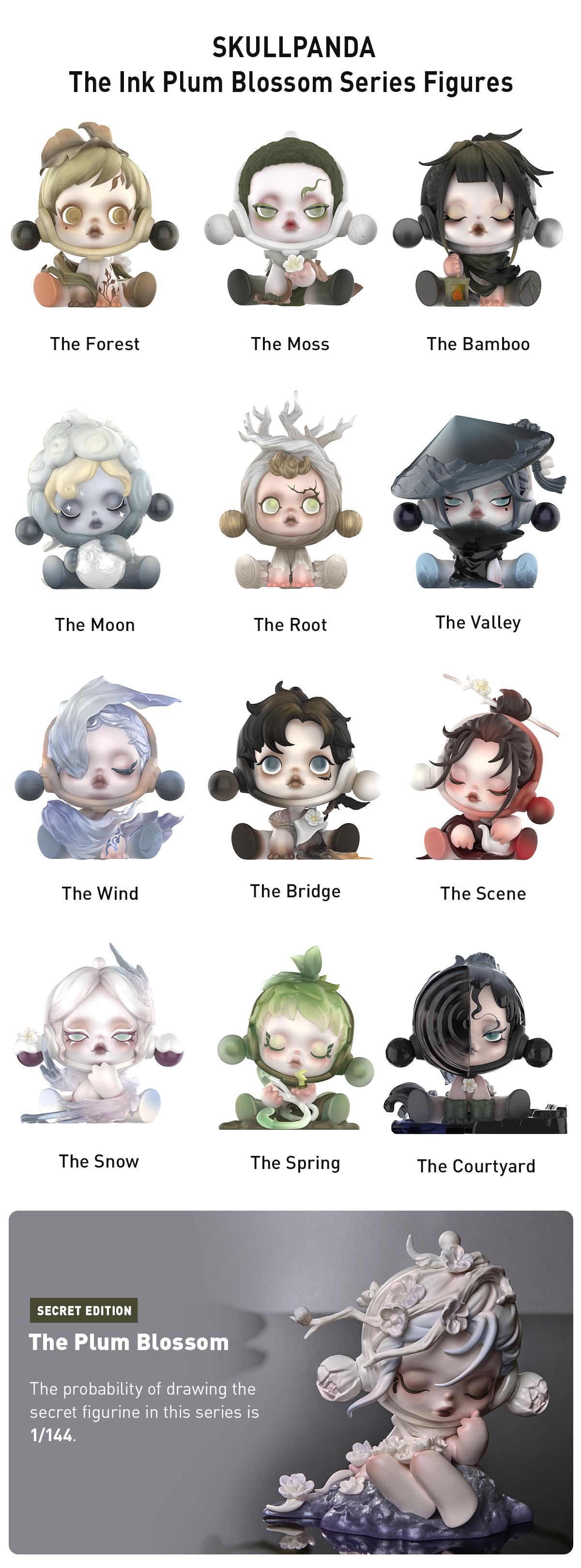 POP MART SKULLPANDA The Ink Plum Blossom Series Figures, Blind Box