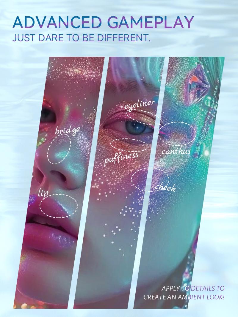 Multi-Chrome Glitter Liquid Eyeliner Pen — 6 Color-Shifting Shades (Fine Point Brush Tip, Richly Pigmented No-Prime Formula, Smooth Non-Drying Texture for Party/Everyday Bold Eye Looks)  #ColorShiftingGlitterEyeliner #FineTipEyelinerPen