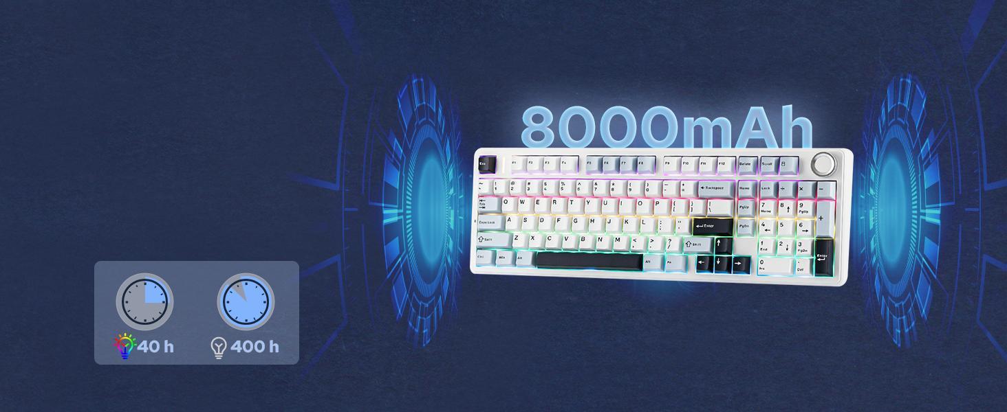 (Hot)AULA F99 Pro Full Size Wireless Mechanical Keyboard with Knob,Tri-Mode BT5.0/USB-C/2.4GHz Hot Swappable Keyboard,Pre-lubed Switches,Gasket Structure,RGB Backlit Computer Gaming Keyboard (Side Printed Black) Creamy keyboard