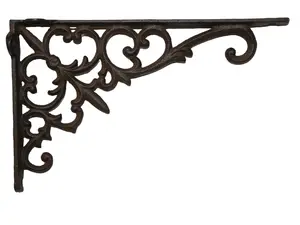 Victorian Decor Ornate Corbel Shelf Bracket B-26 9-3/8" x 6" Brown Powder Coat with Easy Installation Mounting Holes