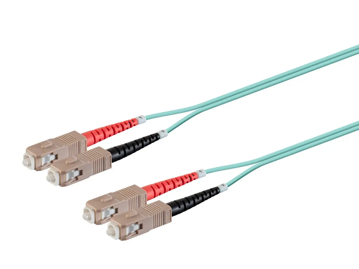 Monoprice 38339 3 m Multi Mode OM3 Fiber Optic Cable, SC-SC UL 3 mm 50-125 OFNR Duplex - Aqua