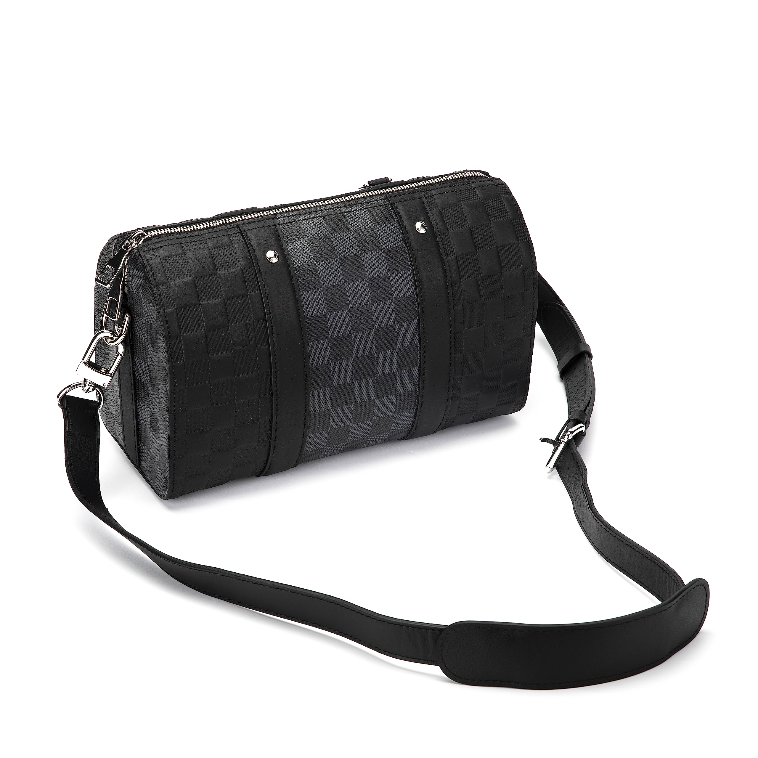 Jiesinlov Genuine Leather Replacement Strap, Solid Adjustable Crossbody Strap with Padded Shoulder Support for Speedy 25-35, Keepall 45 50 55 60 Travel Duffel Bags, Padded Shoulder Strap, Solid Adjustable Strap, Handbag Accessory, Fitted Adjustable Strap