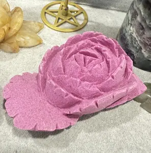 Hani(2073)1 count Ruby crystal flower carving around 0.5kg