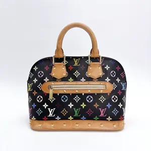 Pre-owned Louis Vuitton canvas Tote Bags Monogram Multicolor Alma Black