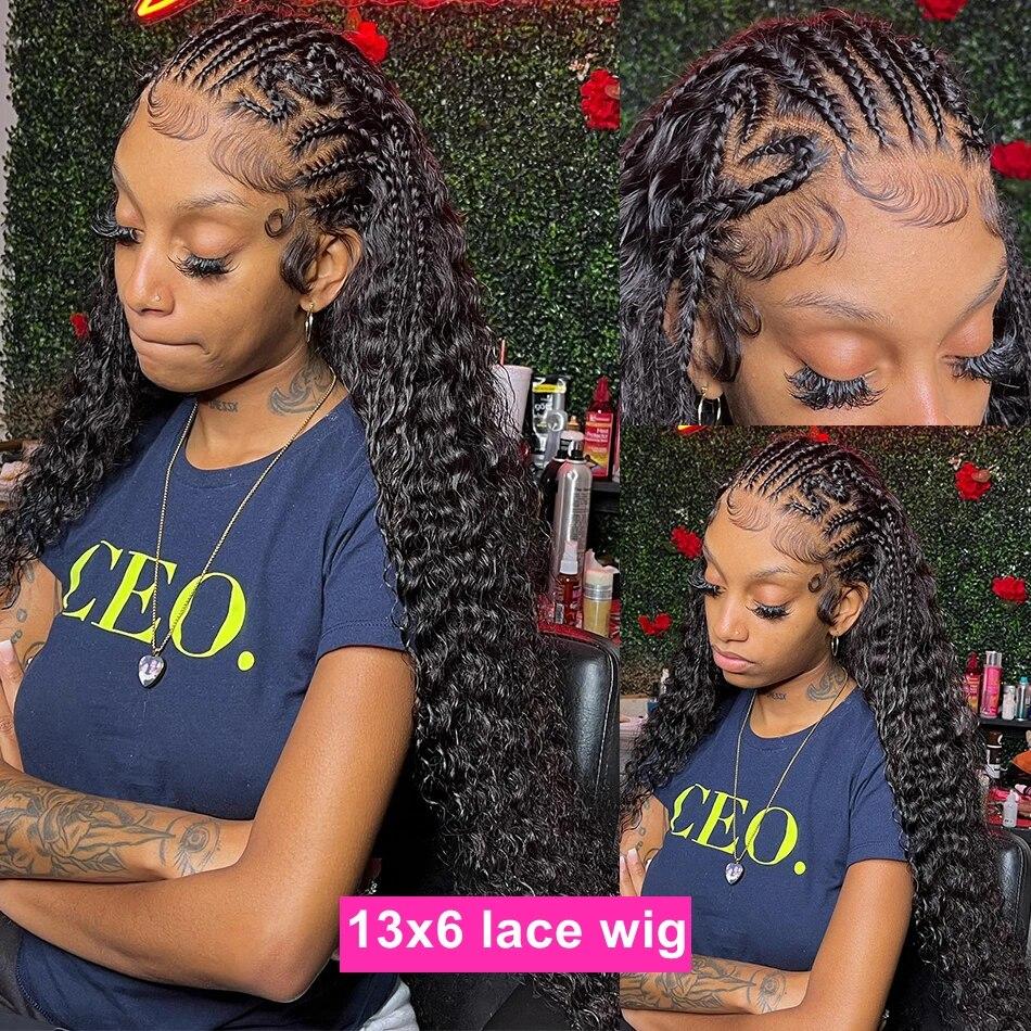 Bling Hair 14~36Inch 13x6 Water Wave Hd Lace Front Wig Brazilian Wigs For Women Pre-plcked 13x6 Deep Wave Lace Frontal Wig 180Density