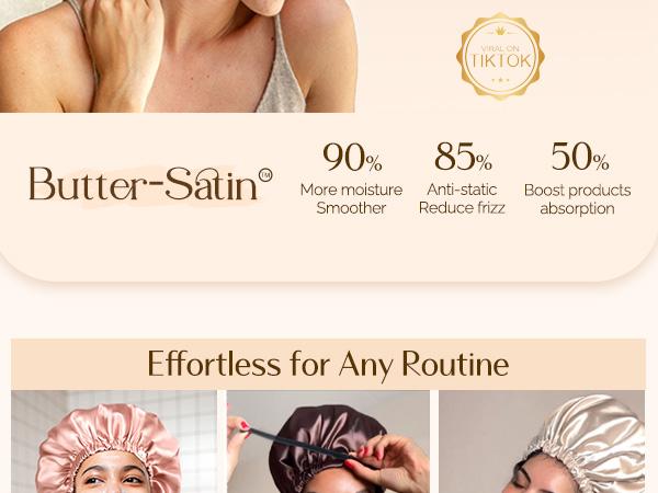 YANIBEST Adjustable Silk Bonnet Double Layer Satin Bonnet Hair Bonnet for Sleeping Bonnets for Women Hats Curly Natural Hair, Blush Pink TikTokShopBlackFriday Heatless Haircare