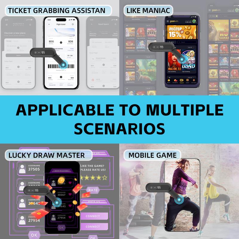 Rechargeable version Automatic Clicker - Auto Clicker Speed Tool – Fast Screen Tap Simulator for Smartphones and Controllers | Smart Trigger for Shopping, Rewards, Live Broadcast Likes and Tasks Portable Selfie