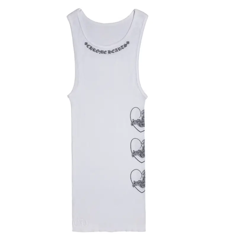 CHROME HEARTS リブ編みタンクトップ レッド CHROME HEARTS リブ編みタンクトップ レッド 【公式通販】