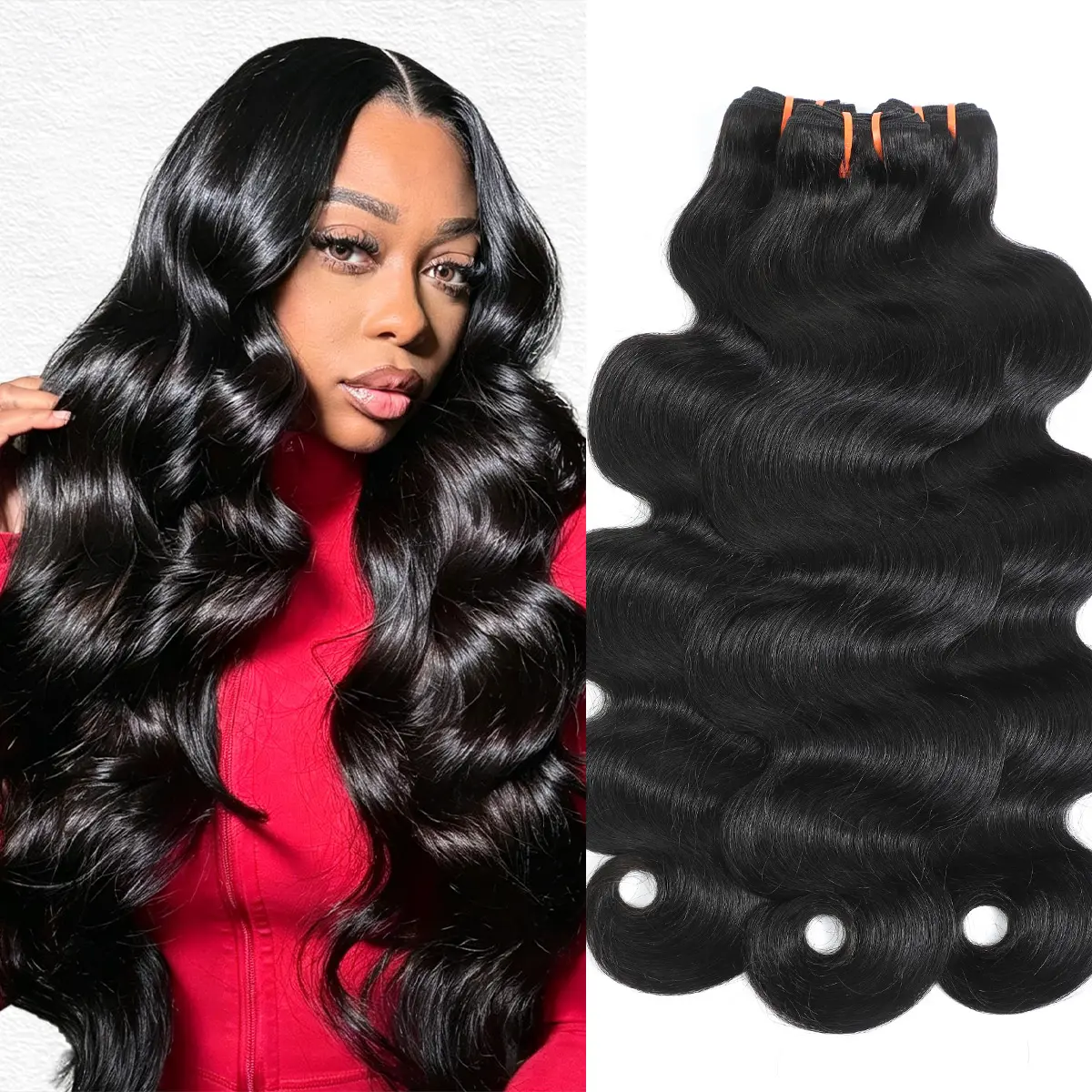 WIGCHIC Raw Cambodian Hair Bundles Body Wave Extensions for Sew In Quick Weave Double Drawn Thick Ends Ultra-Flat Seamless Weft 1/3/4 Pcs