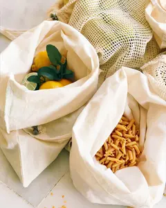 purifyou Reusable Tote Bags with Drawstring (Set of 9)