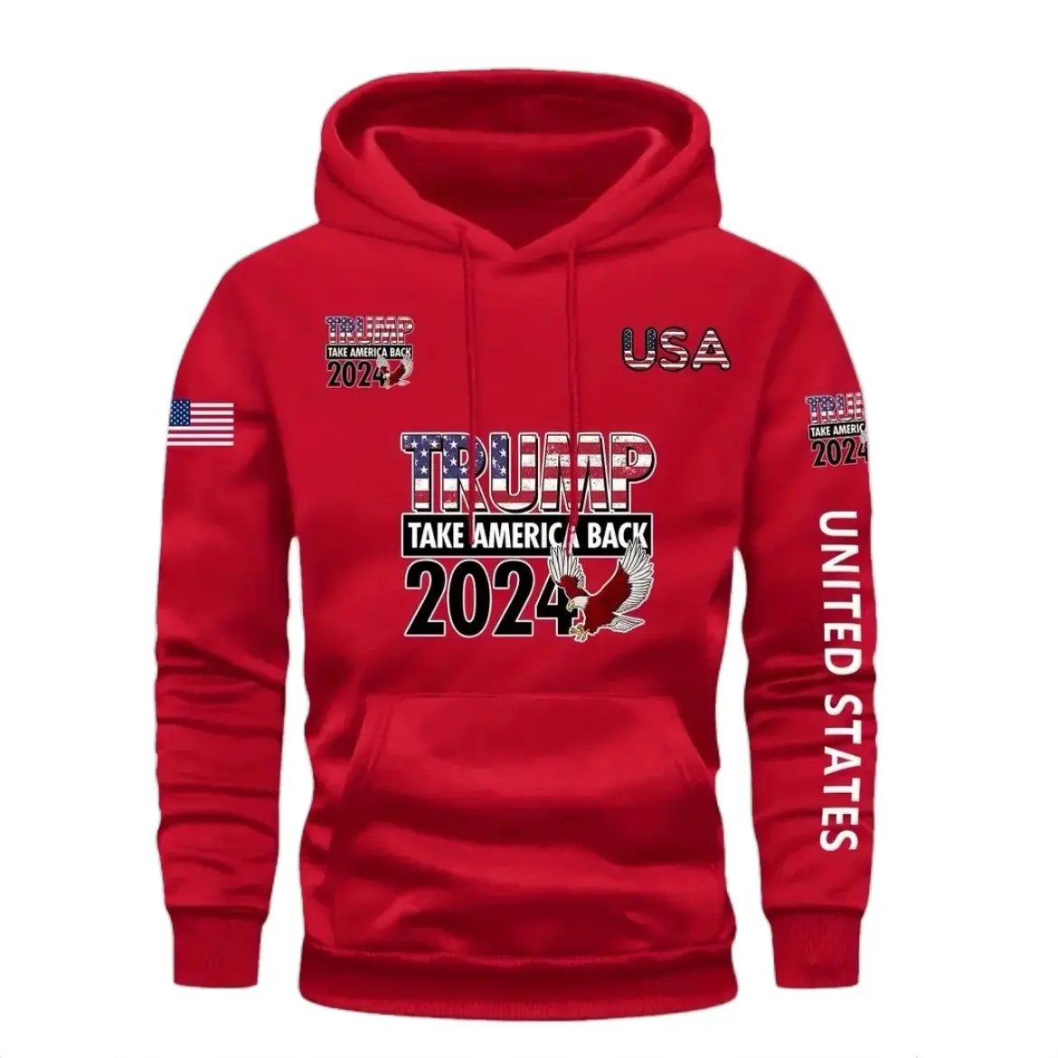 Trump 2024 Print Men's Casual Hoodies - Trendy Long Sleeve Sweatshirt for Autumn Winter - Sweaters, Menswear