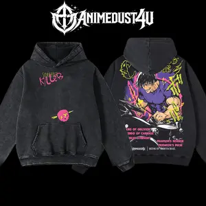 AnimeDust4U Retro Vintage Fushiguro Toji Jujutsu Kaisen Oversized Hoodie 100% Premium Cotton S-5XL Classic Fit Hoodie Menswear