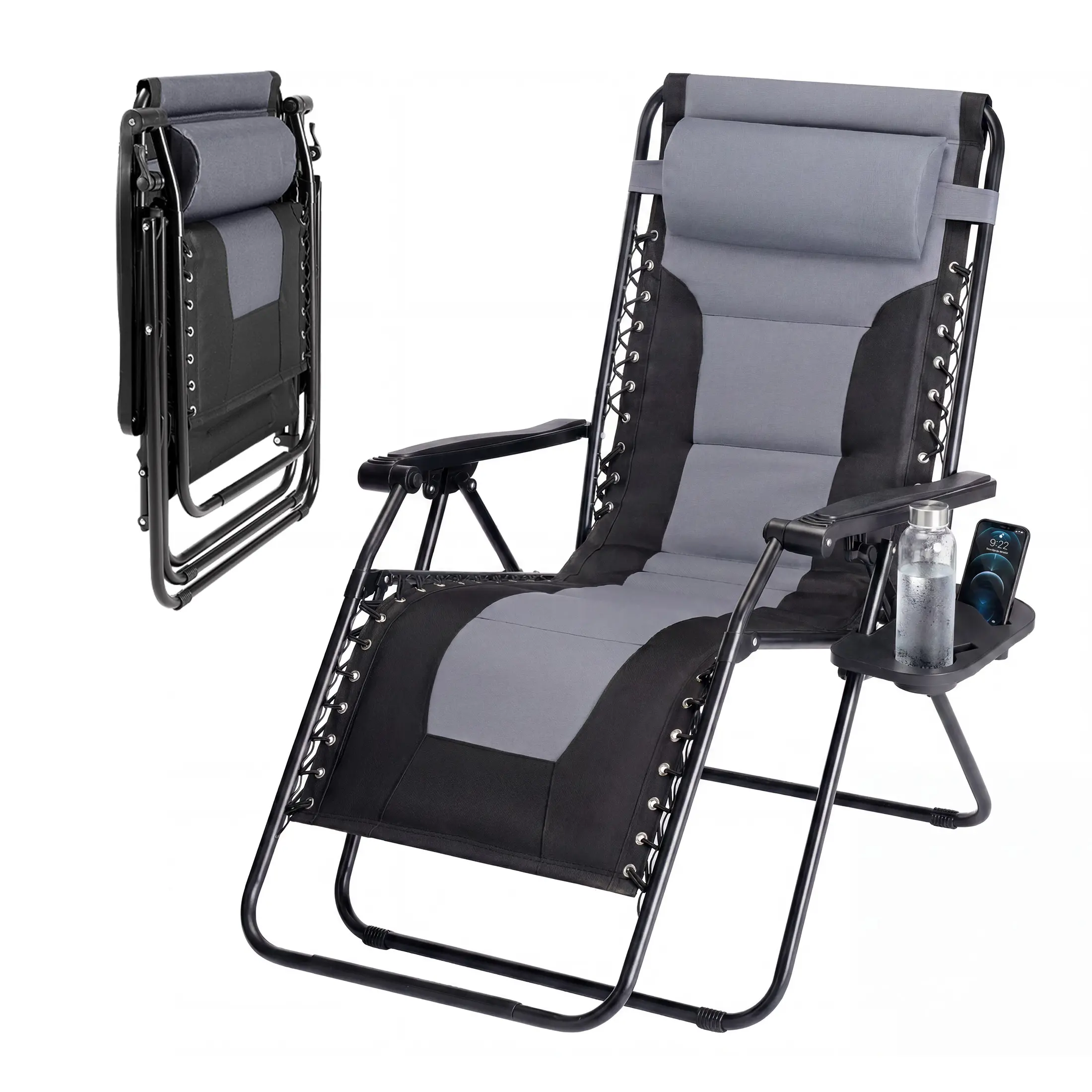 Zero Gravity Chair, Heavy Duty Outdoor Recliner, Foldable Anti Gravity Lounge Chair for Yard Camping Poolside, Outdoor Furniture, Patio Lounge Chair