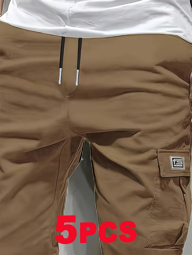 Men's work shorts, pack of 5, men's summer trendy casual shorts, multi-pocket design, durable fabric, wrinkle-free, wear-resistant, tear-resistant, comfortable and breathable, stylish and versatile