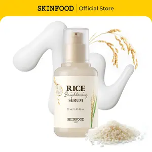 [SKINFOOD Official] Rice Brightening Serum | Korean Skincare Facial Essence for Glow Glass Skin, Fermented Natural Rice Water Milk for Face, Pore Minimizing, Deep Hydrating, Dark Spot Correcting, 1.85 fl.oz. (55ml)