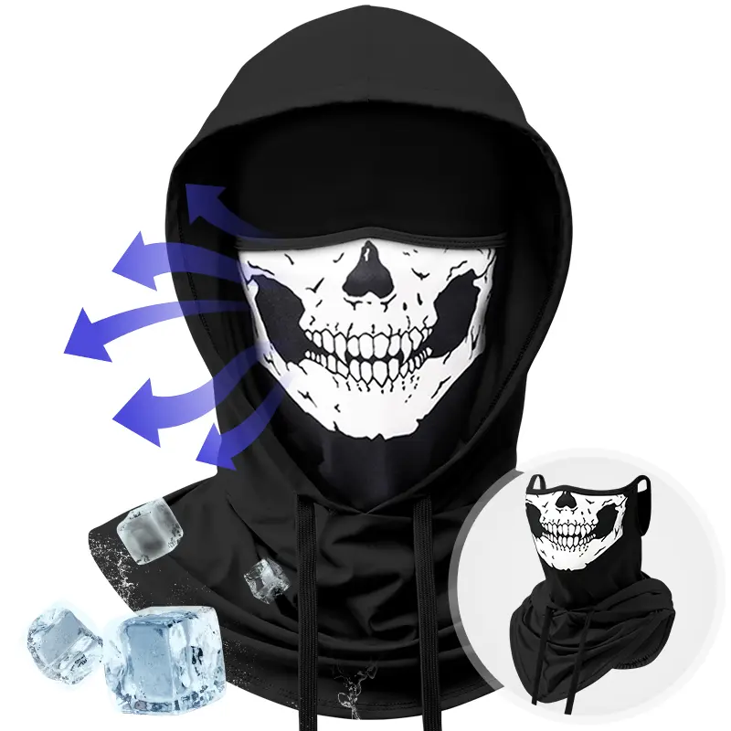 Venswell 3-in-1 Demon Skeleton Design Balaclava Face Mask Sun UV Protection Hood Cool and breathable for Men Women Cycling Fishing Motorcycle Halloween Party Costumes