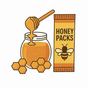 Organic Honey Pack with Royal Jelly and Bee Pollen, 12 Sachets, 20g Each, Rich Natural Sweetener for Tea, Perfect for New Year Healthy Habits and Winter Wellness, Convenient Single-Serve Packs for Travel, Work, or Daily Gym Use.