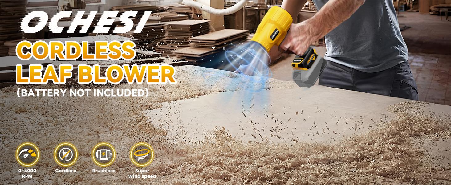 【Father's Day Gift】Cordless Leaf Blower, Portable Cordless Blower with High-Speed Brushless Motor, Variable Speed Airflow Control, Compatible with Dewalt 20V Max/Milwaukee 18V/Makita 18V Batteries, Lightweight Garden Handheld Jet Fan (No Charger)