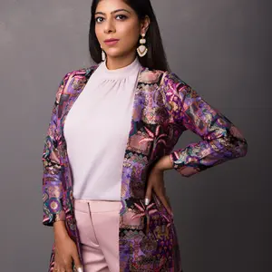 Ratna - Royal Brocade Silk Coat in Amethyst