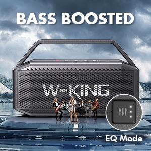 W-KING 60W (80W Peak) Portable Loud Bluetooth Speaker with Waterproof Design, Subwoofer, Large Outdoor Speaker Boombox for Party and Home Use Card Audio Handle Connection