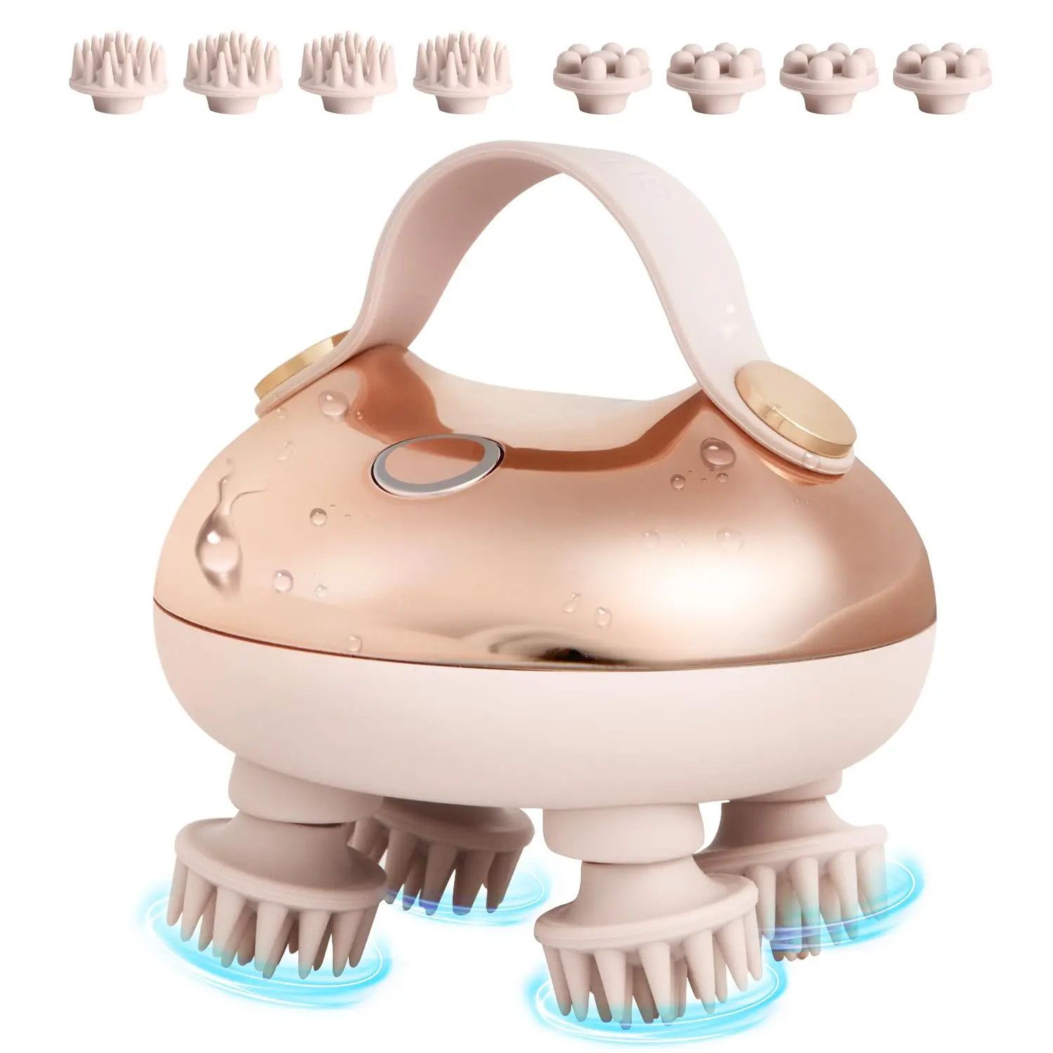 Wireless scalp massager promotes hair growth, has 3 kneading modes, waterproof head massager comes with 8 claws for deep cleaning, head scratcher, stress-relief body massager, head massager