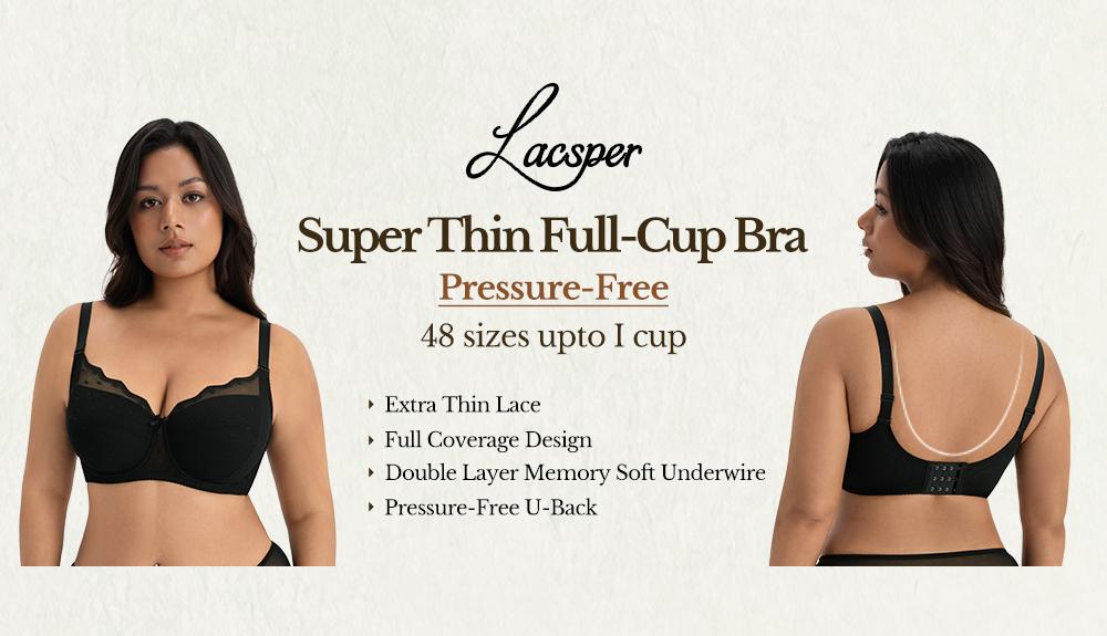 Lacsper Pebble minimizer Bra Polka Dot Lace Unlined Comfort Non Padded Full Coverage Plus Size Underwire Supportive Bra Womenswear SpringStatements