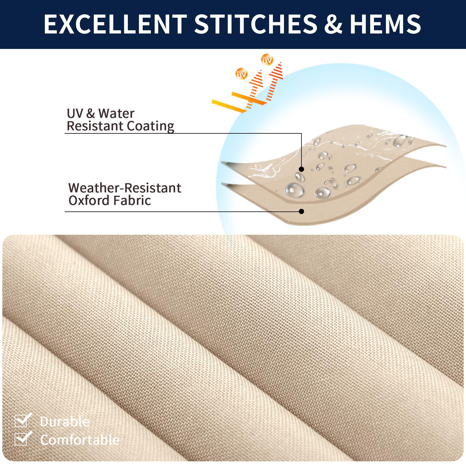 Easy-Going Outdoor Curtains Waterproof Windproof Weatherproof Curtain for Patio, Cabana, Porch, Pergola and Gazebo, Grommet Top and Tab Bottom Drape