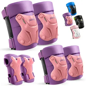 ZIFFY Knee Pads for Kids, Adjustable Knee and Elbow Pads Set with Wrist Guard, Protective Gear for Boys Girls Skateboard Roller Skating Cycling Bike – 2 Sizes by Jova
