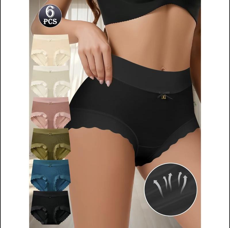 Mid Waist BreathableComfortable Soft Briefs,  Elastic Hip LiftingBriefs, Fit Everyday Wear Elegant & Stylish DesignWomen's Briefs,M-XXL innersy woman breathable seamless panty solid color  waist brief Plus Size -Waisted Cotton Underwear high