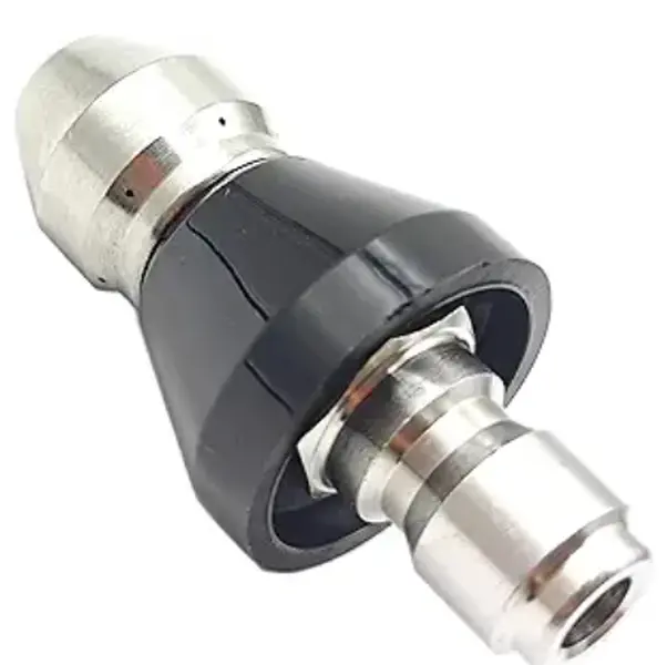 Heliwoo High-Pressure Sewer Jetter Nozzle Tool - 65000 PSI, 6 Rear Reverse Airflow Jets, 1/4 Inch Quick Connector Stainless Steel Hose, Lightweight, 310℉ Hot Water Compatible for Plumbing System Cleaning