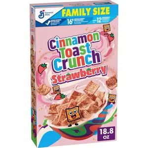 Breakfast Cereal, Crispy Strawberry Cereal, Family Size, 18.8 oz